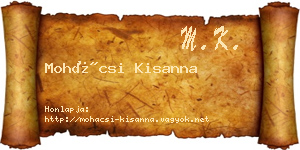 Mohácsi Kisanna névjegykártya